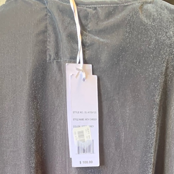 Karyn Seo Chrissy Velvet Box Top L Steel Grey Handmade lagenlook artsy tunic - Picture 10 of 10